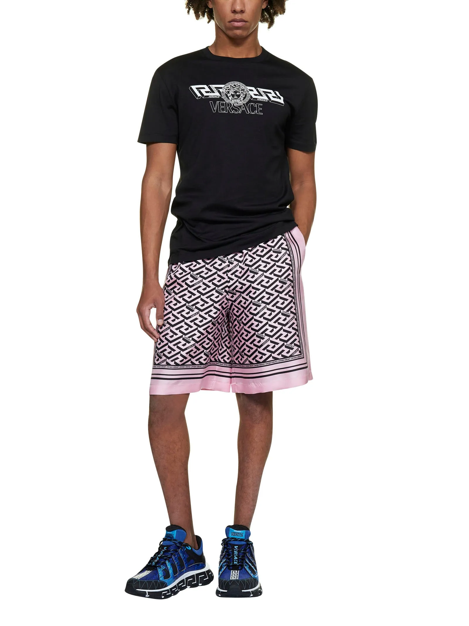 Versace Logo Printed Crewneck T-Shirt