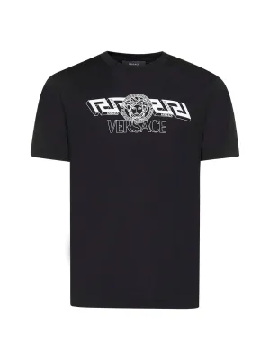 Versace Logo Printed Crewneck T-Shirt