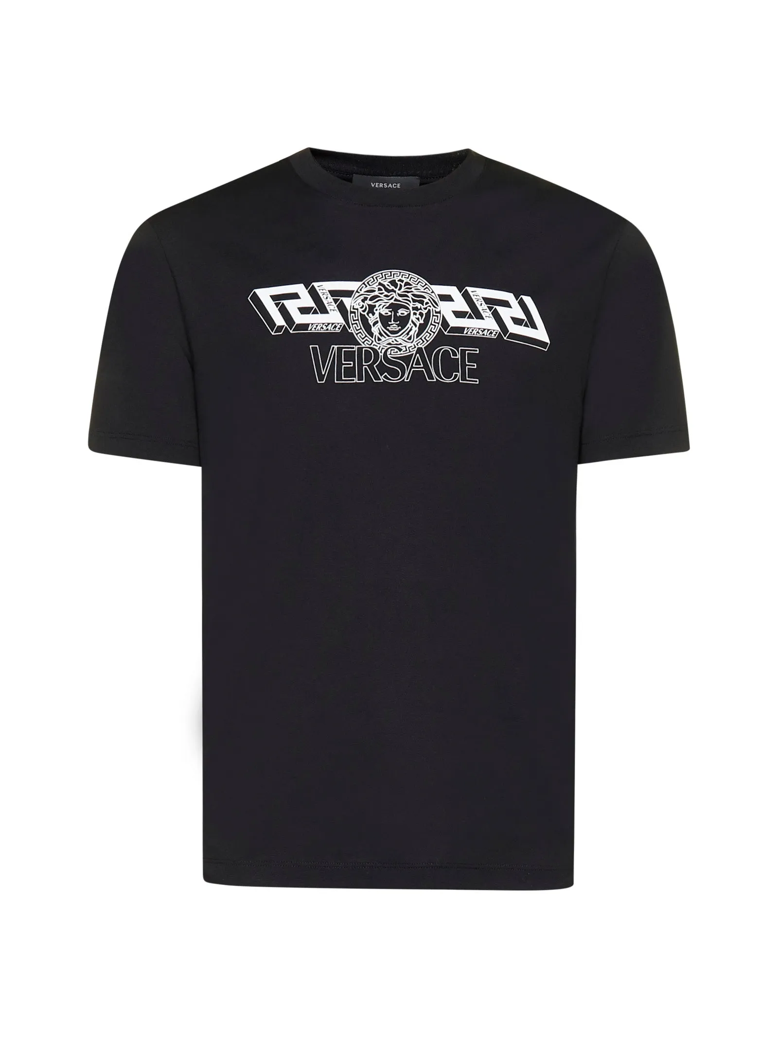 Versace Logo Printed Crewneck T-Shirt