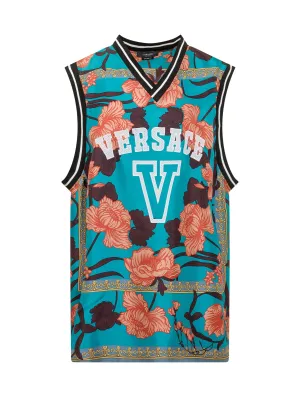 Versace Logo Printed V-Neck Sleeveless Top