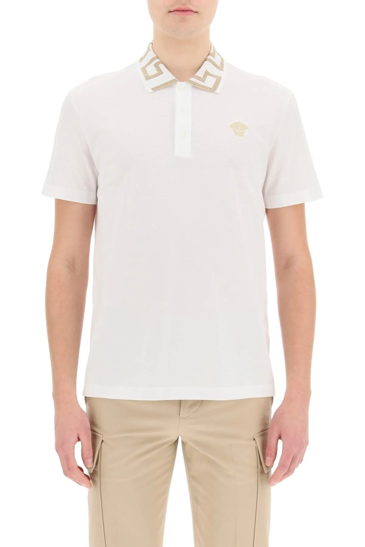 Versace Medusa Embroidered Polo Shirt