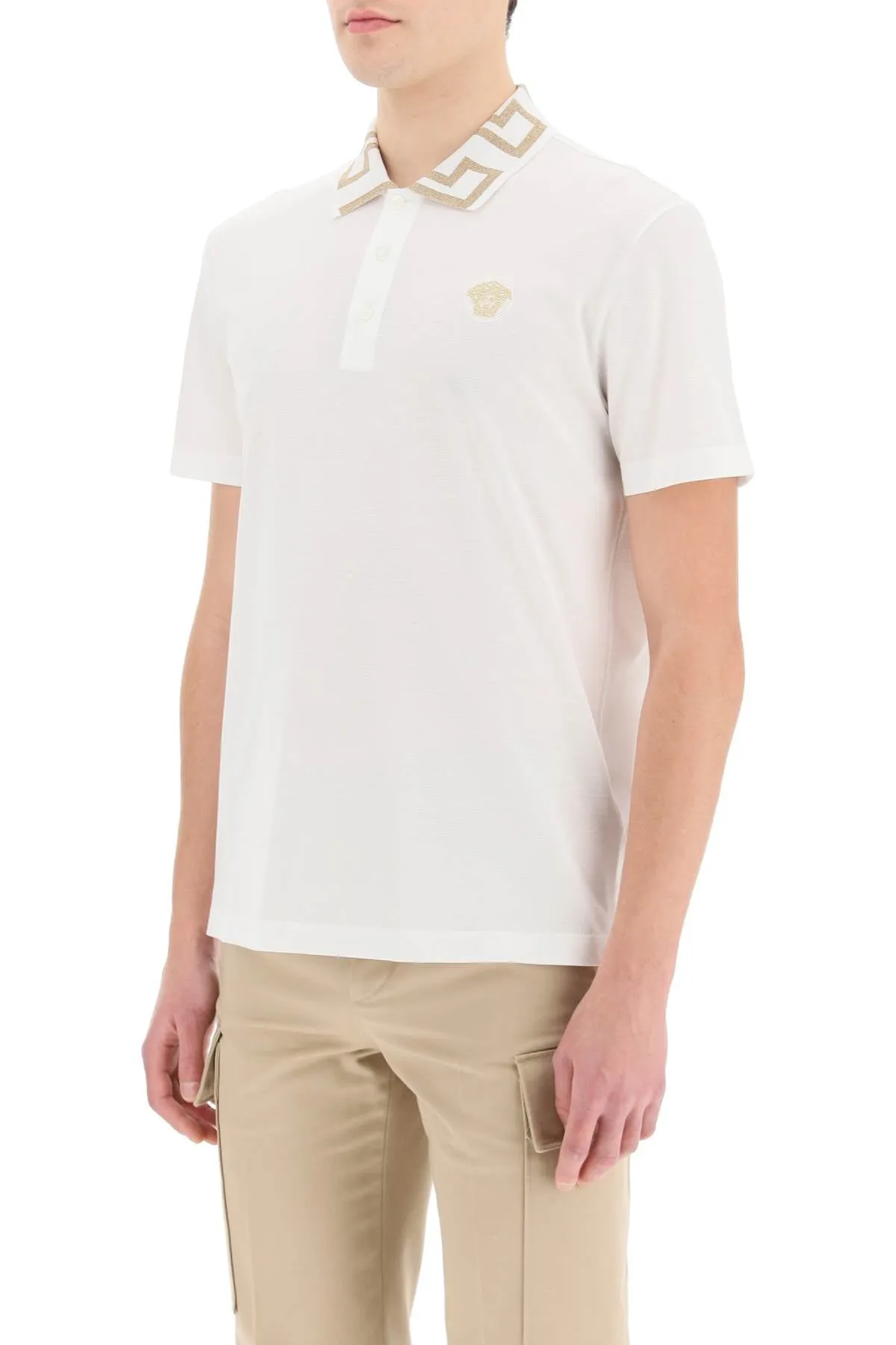 Versace Medusa Embroidered Polo Shirt