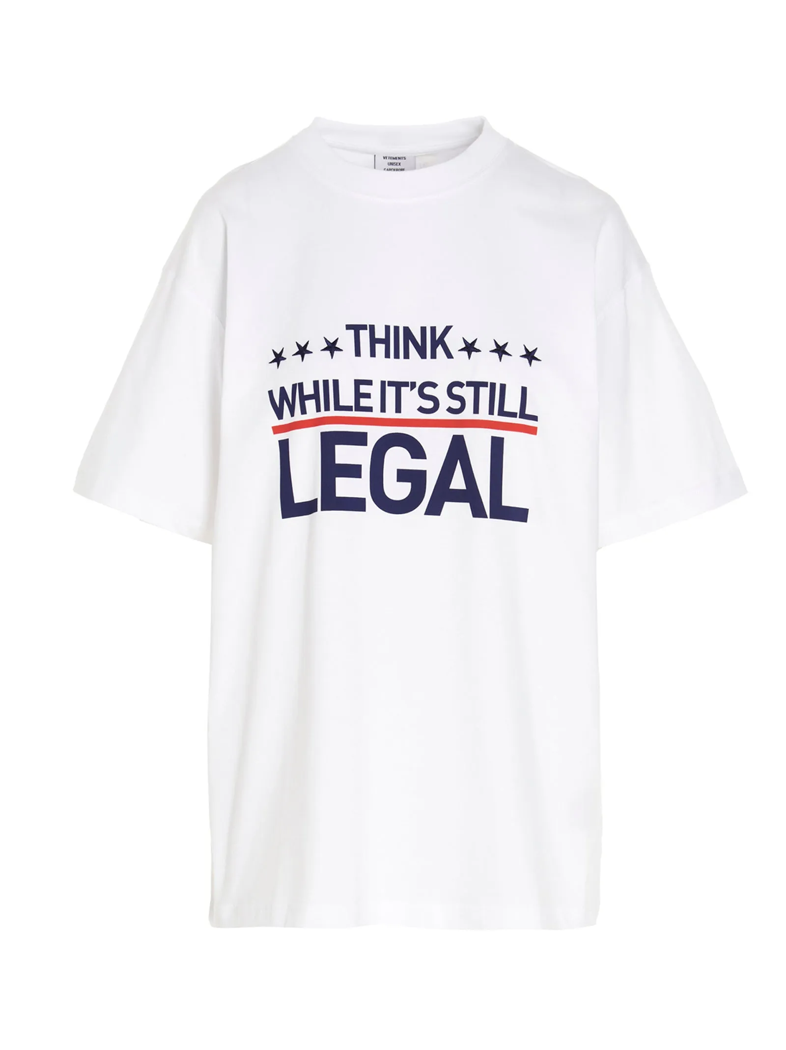 Vetements Slogan Printed Crewneck T-Shirt