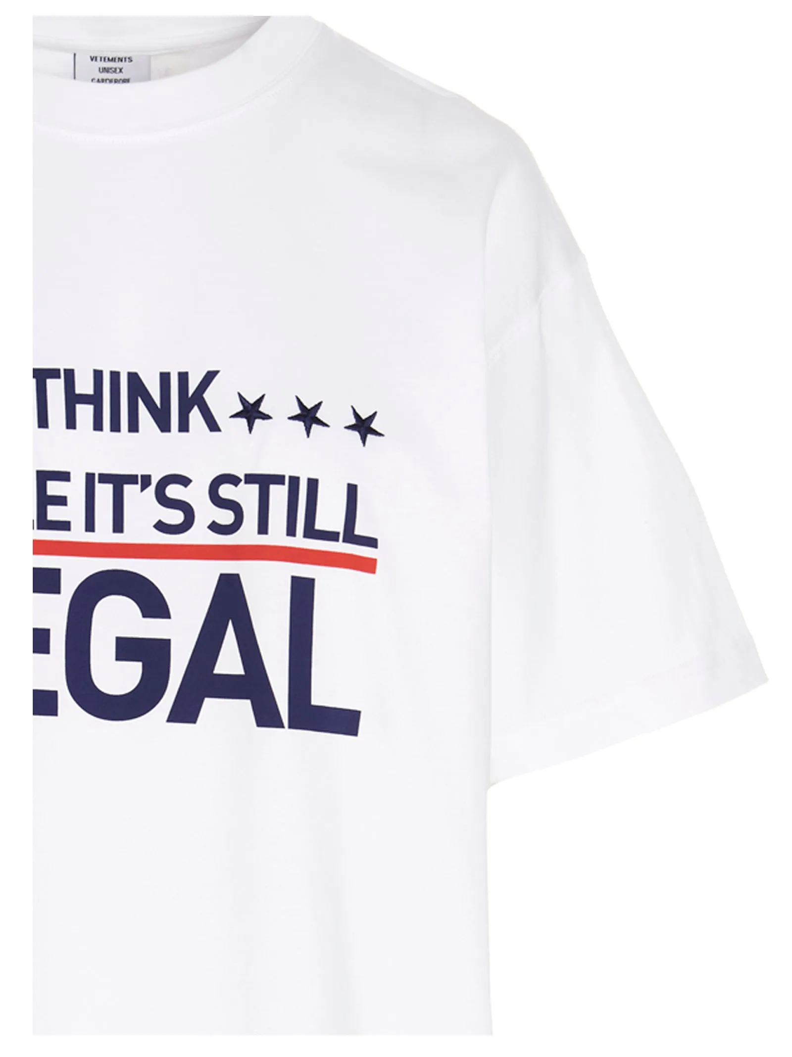 Vetements Slogan Printed Crewneck T-Shirt