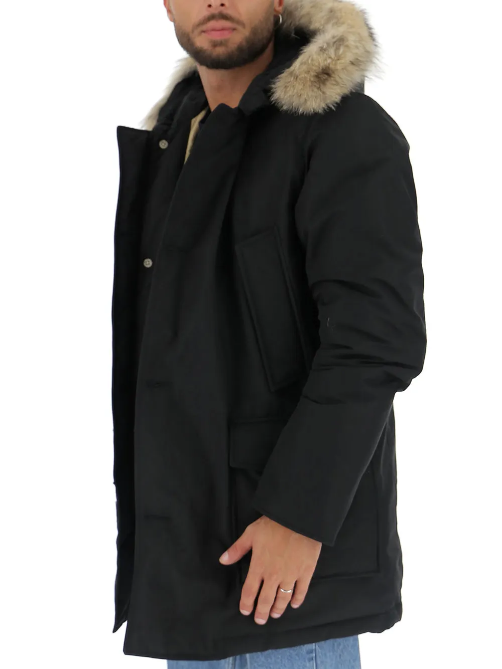 Woolrich Hooded Fur Trimmed Coat