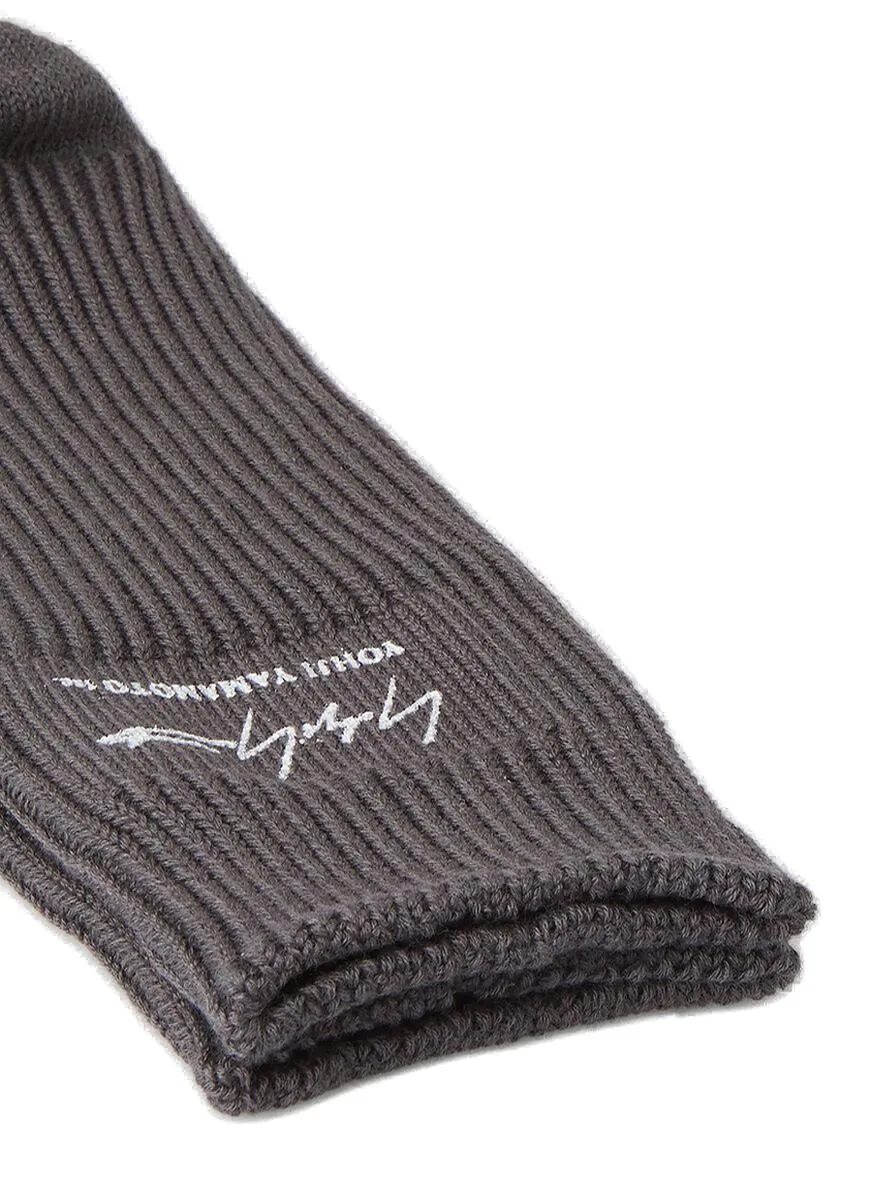 Yohji Yamamoto Logo Embroidered Military Socks