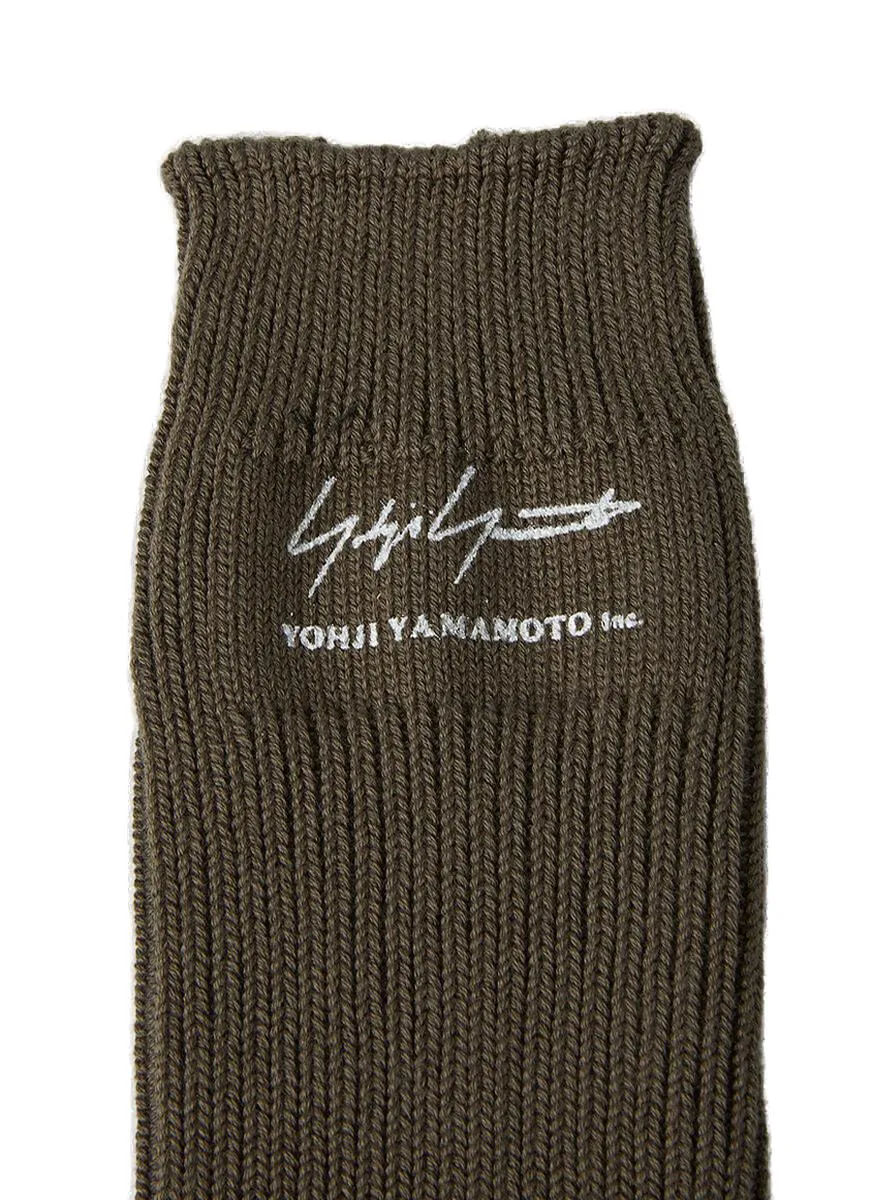 Yohji Yamamoto Logo Embroidered Military Socks