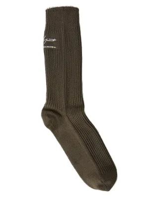 Yohji Yamamoto Logo Embroidered Military Socks