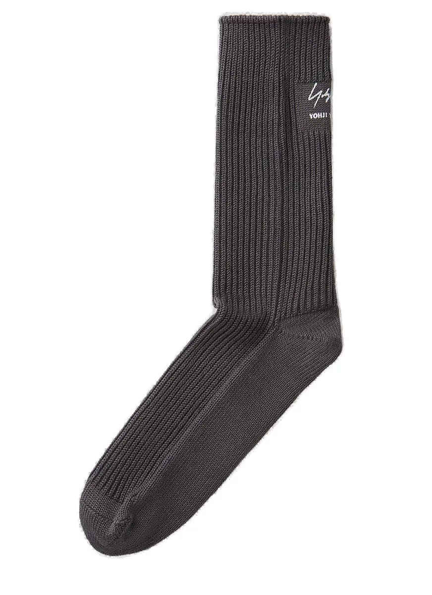 Yohji Yamamoto Logo Embroidered Military Socks
