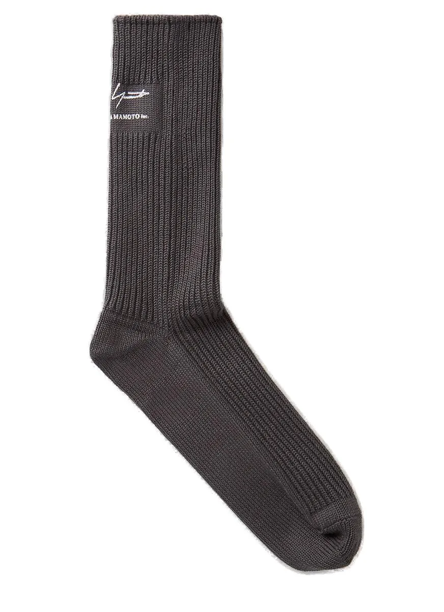 Yohji Yamamoto Logo Embroidered Military Socks