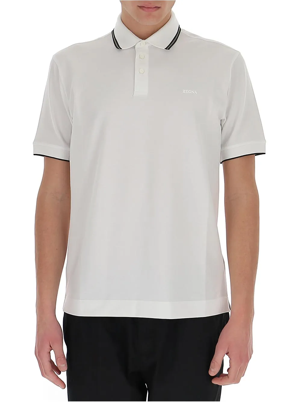 Z Zegna Stripe Detail Polo Shirt