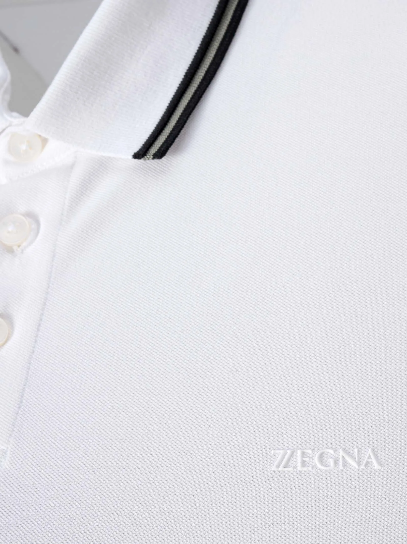 Z Zegna Stripe Detail Polo Shirt