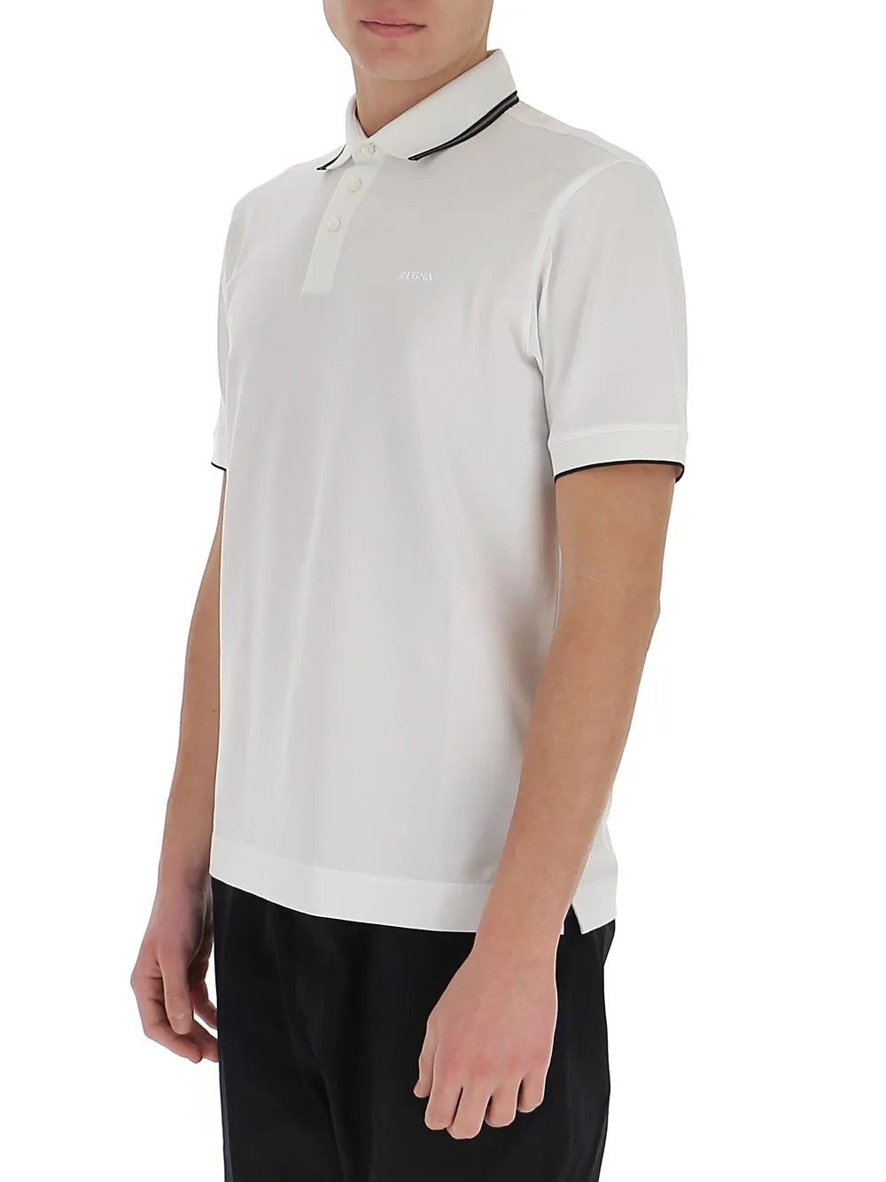Z Zegna Stripe Detail Polo Shirt