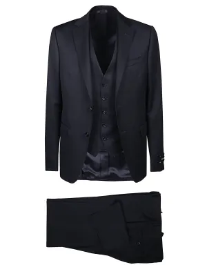 Z Zegna Three-Piece Single-Breasted Suit